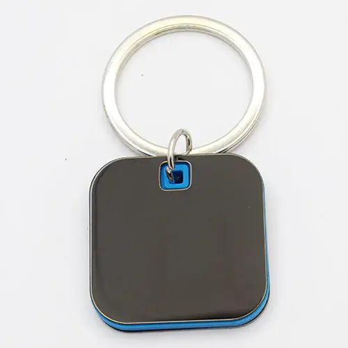 Black/Dark Blue Metal Keychain - simple